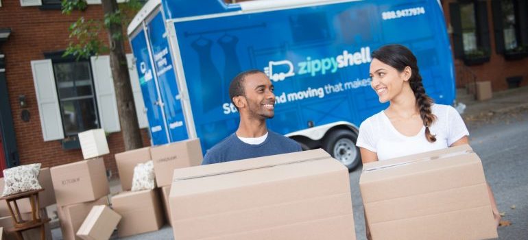 a couple moving, representing moving and storage services potomac md
