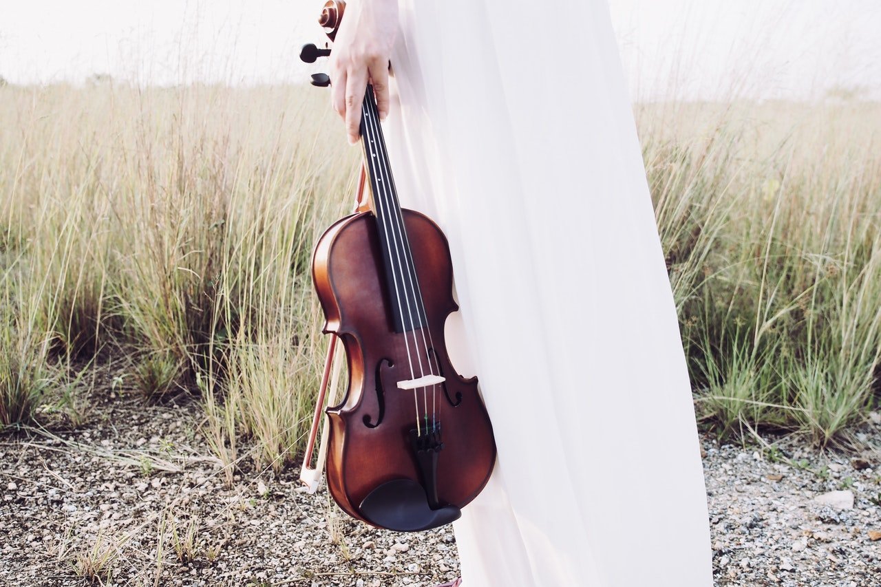 person holding a violin