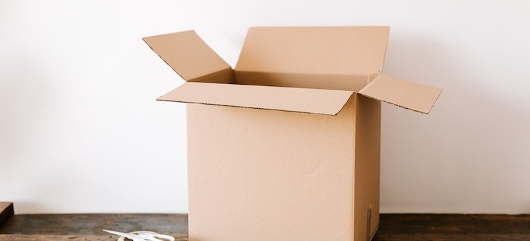 An empty box on the table.