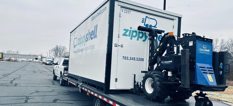 Zippy onsite pod on being transported 